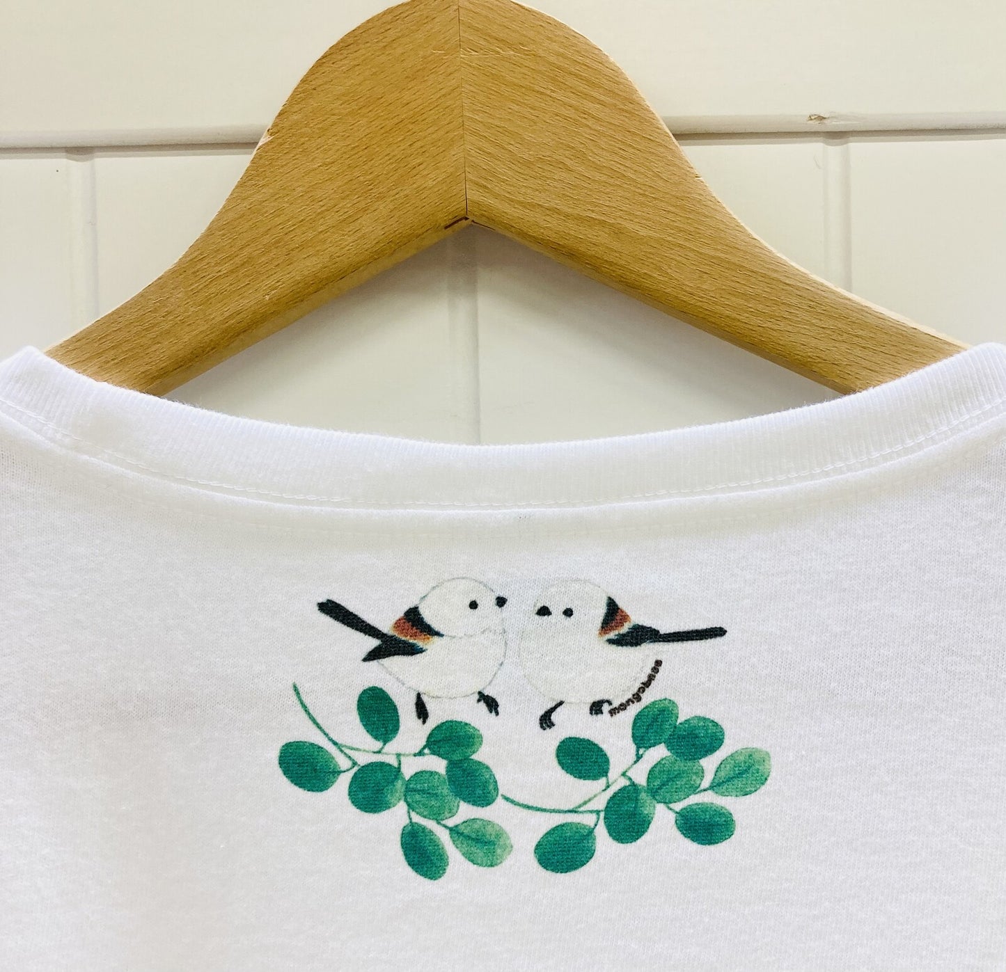 レディースTシャツ ボタニカルシリーズ シマエナガ 受注製作 送料無料 クーポン利用不可