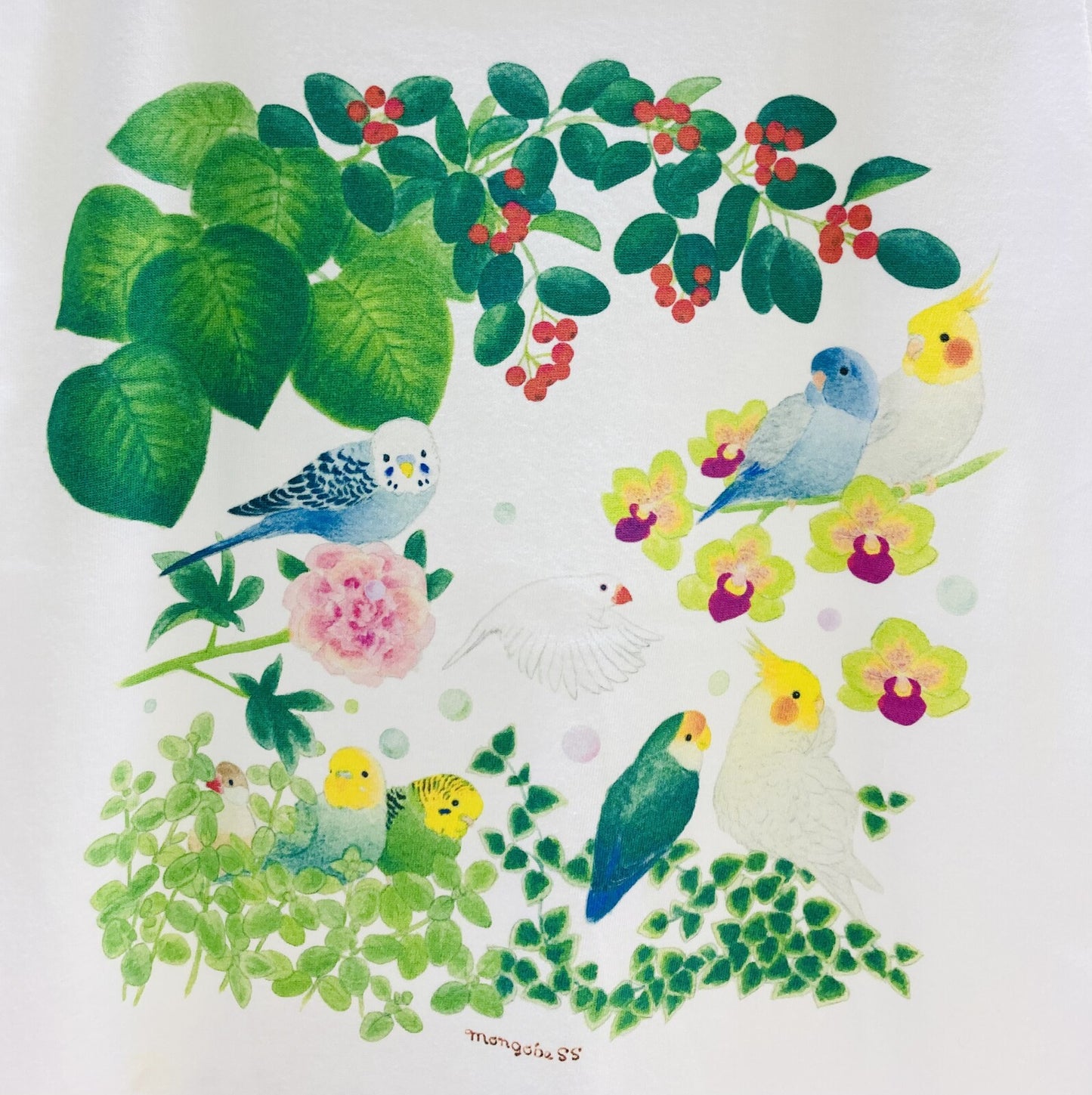 レディースTシャツ 森のことりたち 受注製作 送料無料 クーポン利用不可