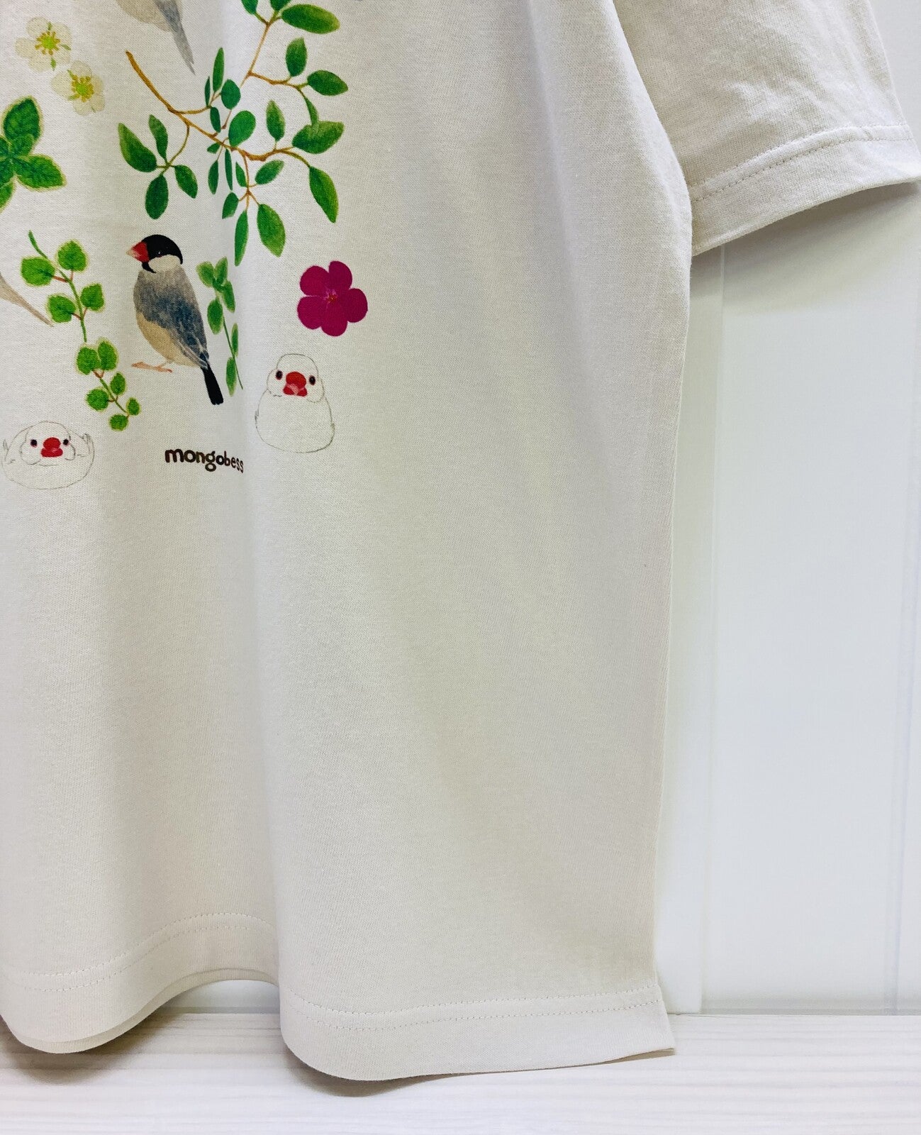 ビッグTシャツ ボタニカルシリーズ 文鳥 受注製作 送料無料 クーポン利用不可
