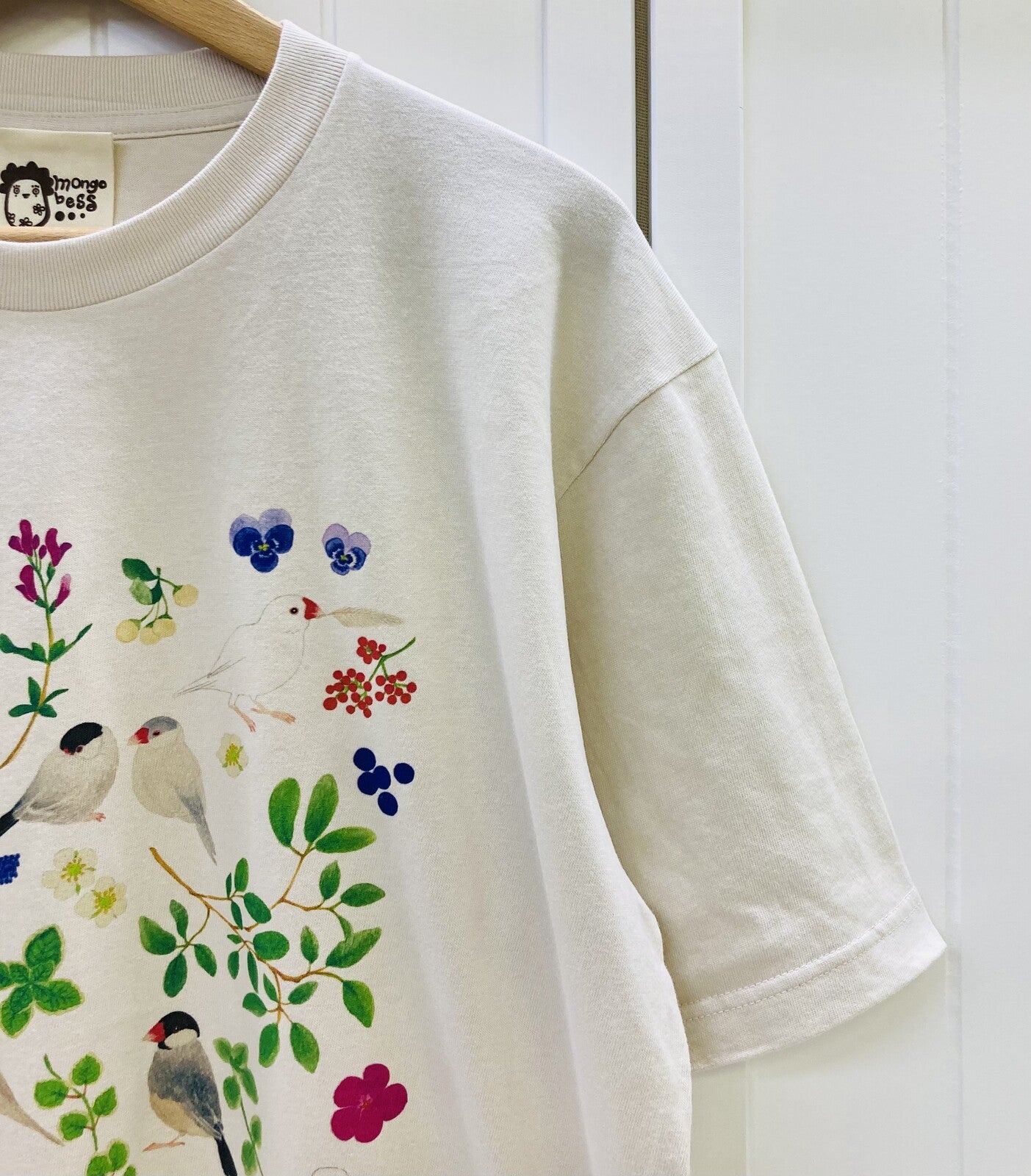 ビッグTシャツ ボタニカルシリーズ 文鳥 受注製作 送料無料 クーポン利用不可