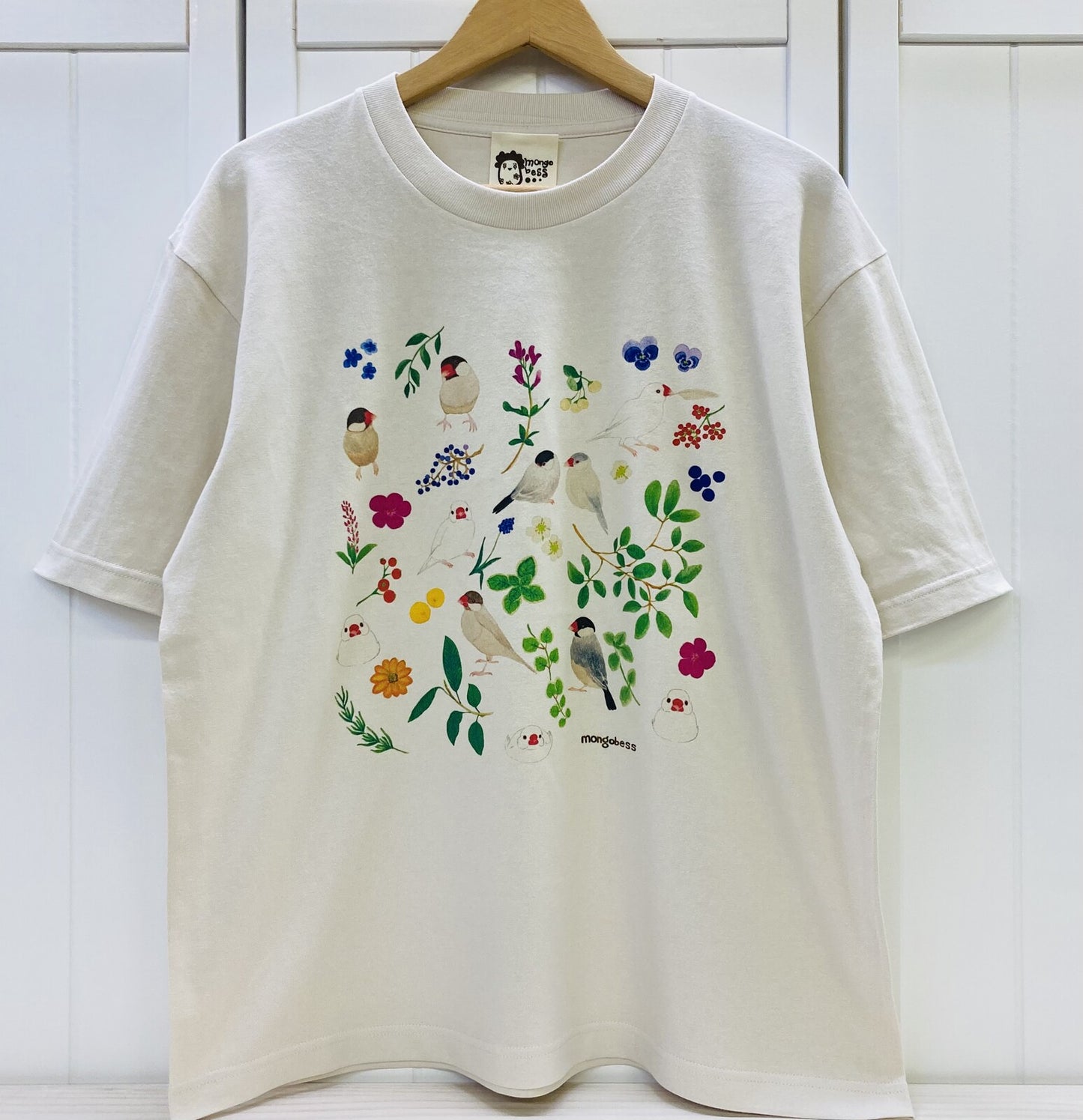 ビッグTシャツ ボタニカルシリーズ 文鳥 受注製作 送料無料 クーポン利用不可