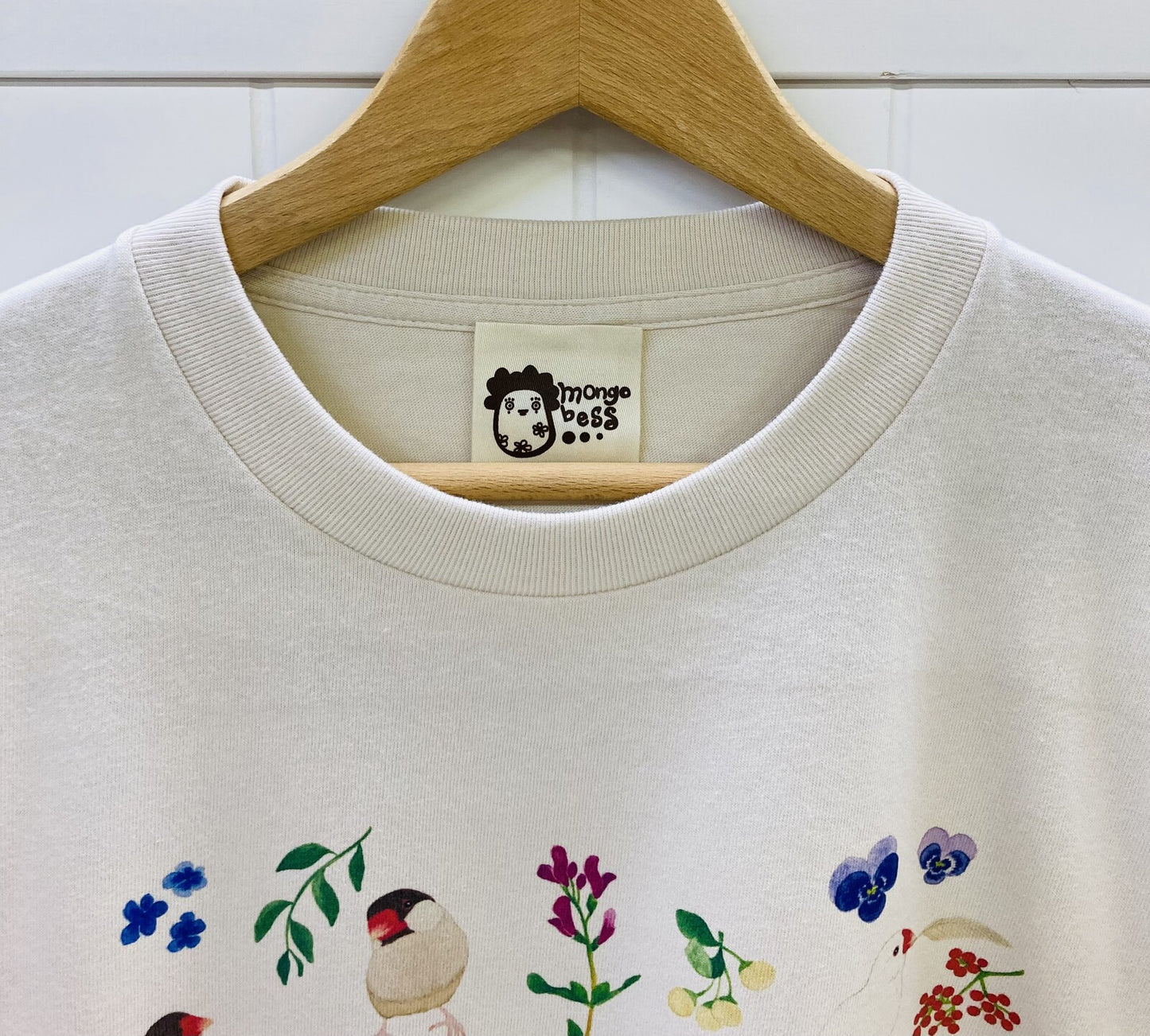 ビッグTシャツ ボタニカルシリーズ 文鳥 受注製作 送料無料 クーポン利用不可