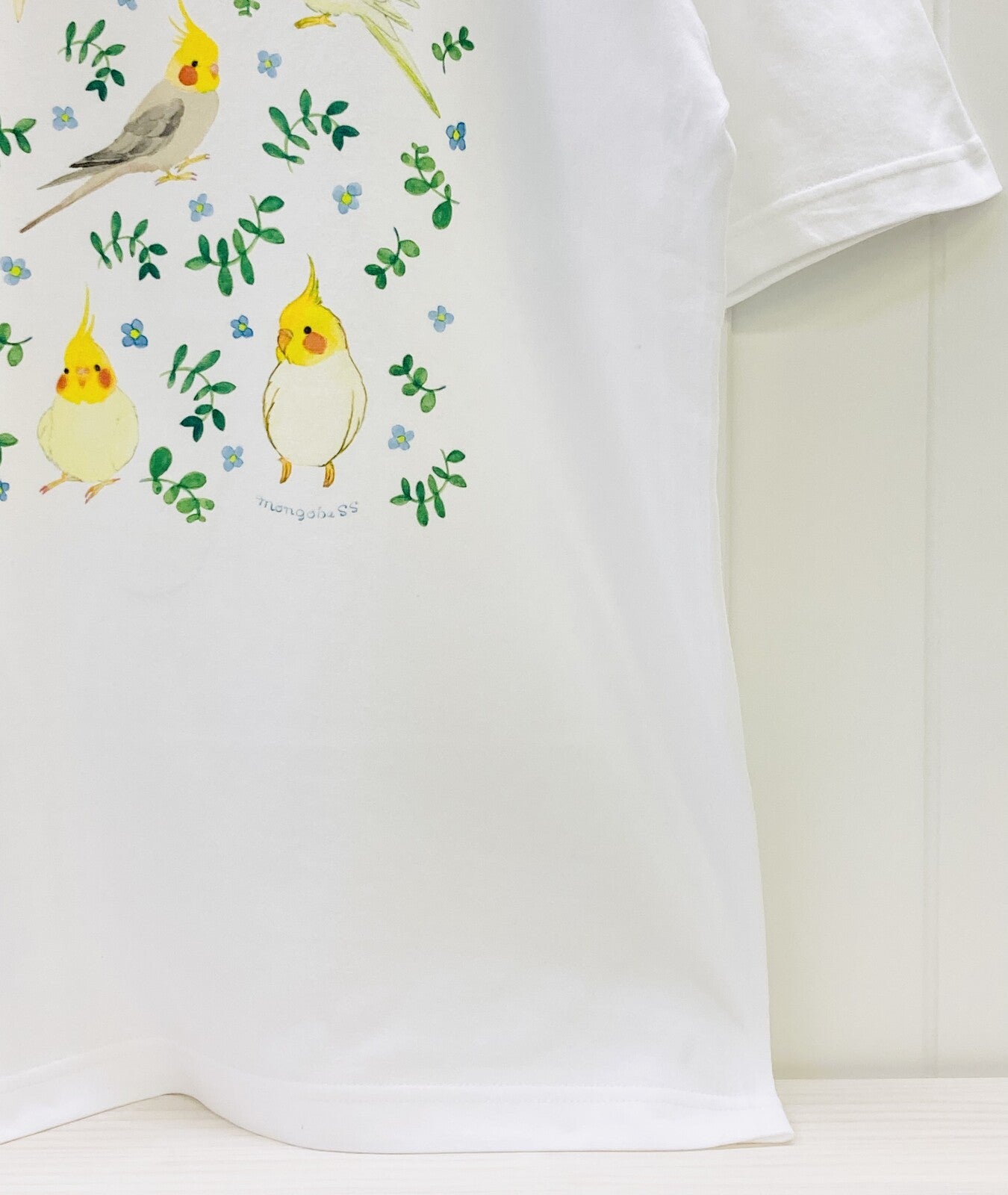 ビッグTシャツ ボタニカルシリーズ オカメインコ 受注製作 送料無料 クーポン利用不可