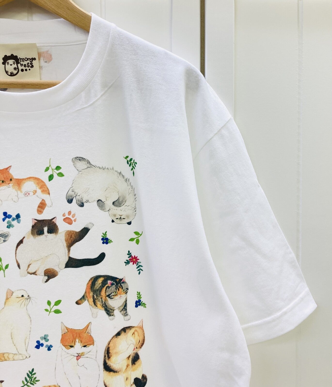 ビッグTシャツ ボタニカル猫 受注製作 送料無料 クーポン利用不可