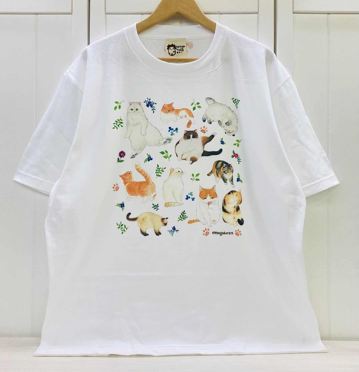 ビッグTシャツ ボタニカル猫 受注製作 送料無料 クーポン利用不可