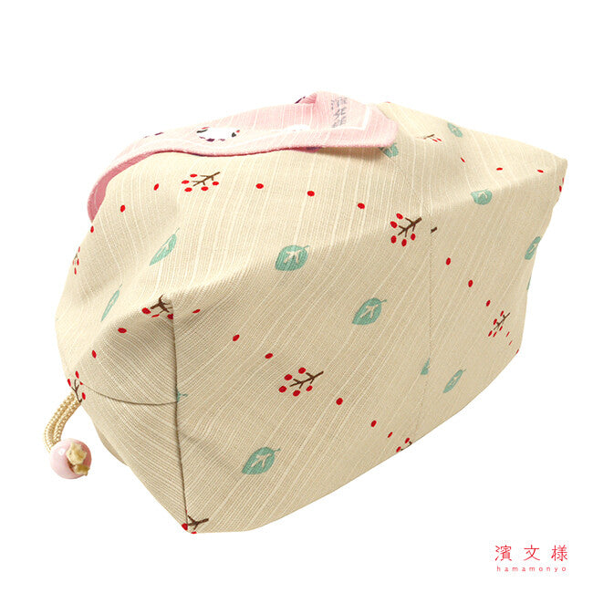 お弁当巾着 ちゃんこいシマエナガ ピンク
