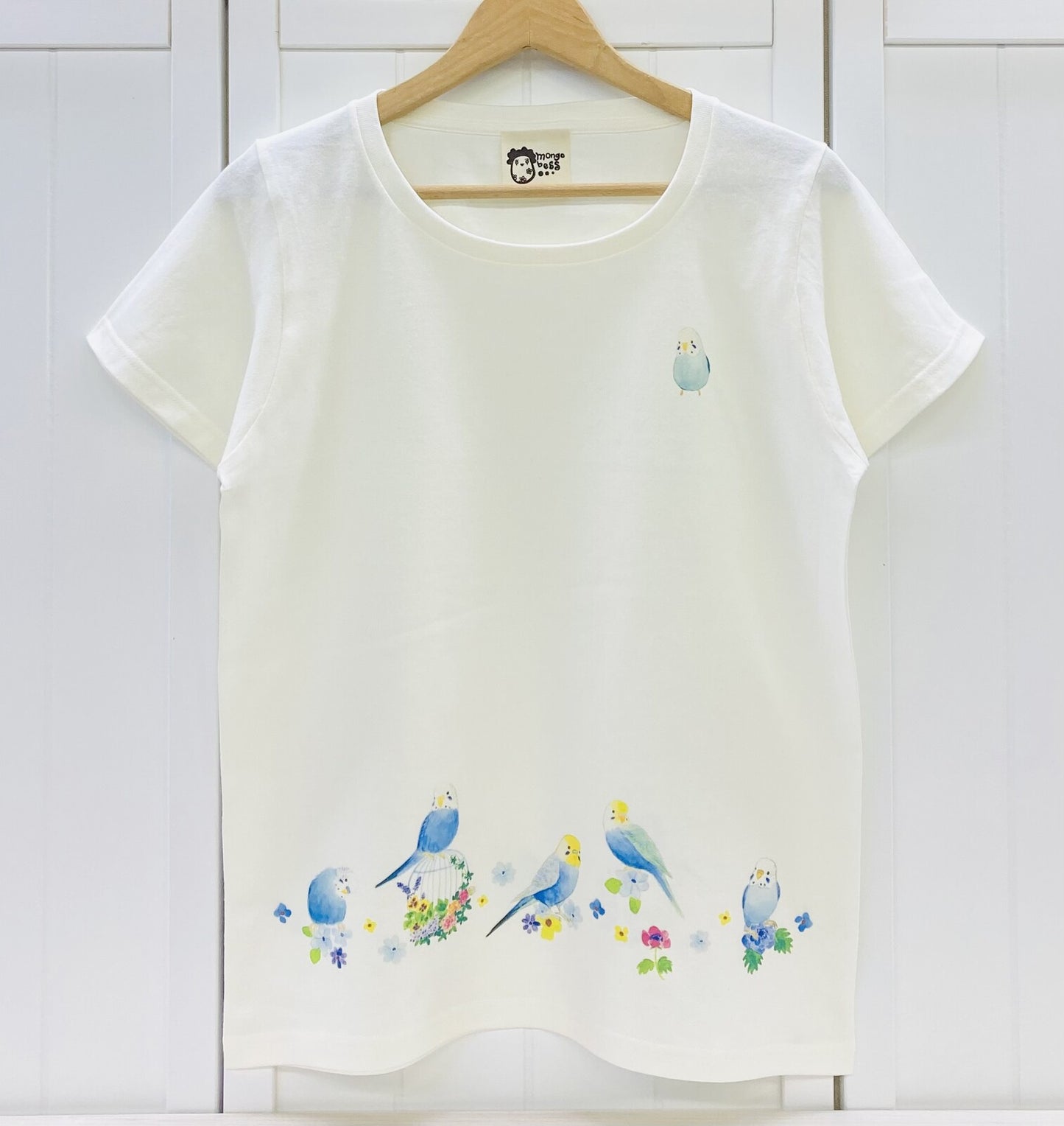 レディースTシャツ ラウンドセキセイ セキセイインコ 受注製作 送料無料 クーポン利用不可
