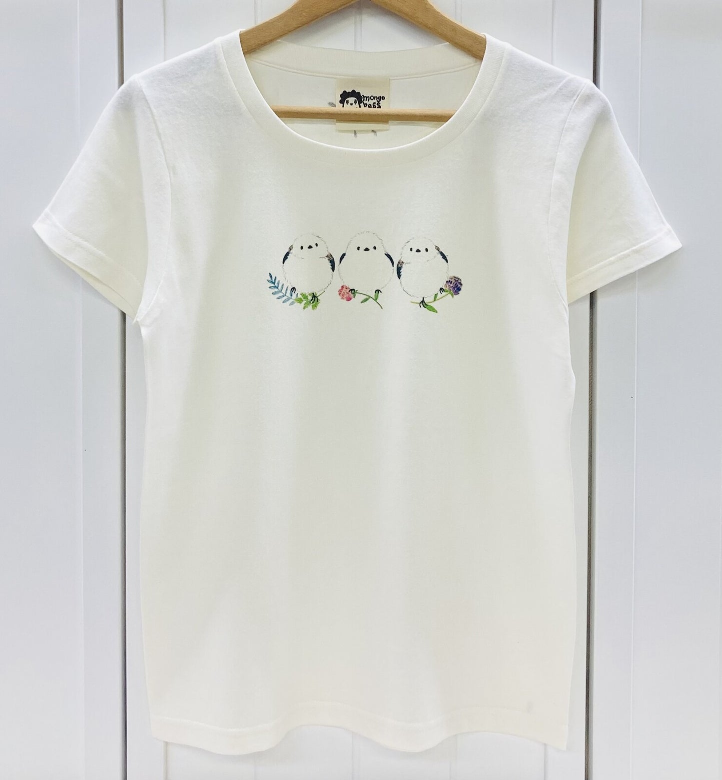 レディースTシャツ シマエナガ3羽 受注製作 送料無料 クーポン利用不可