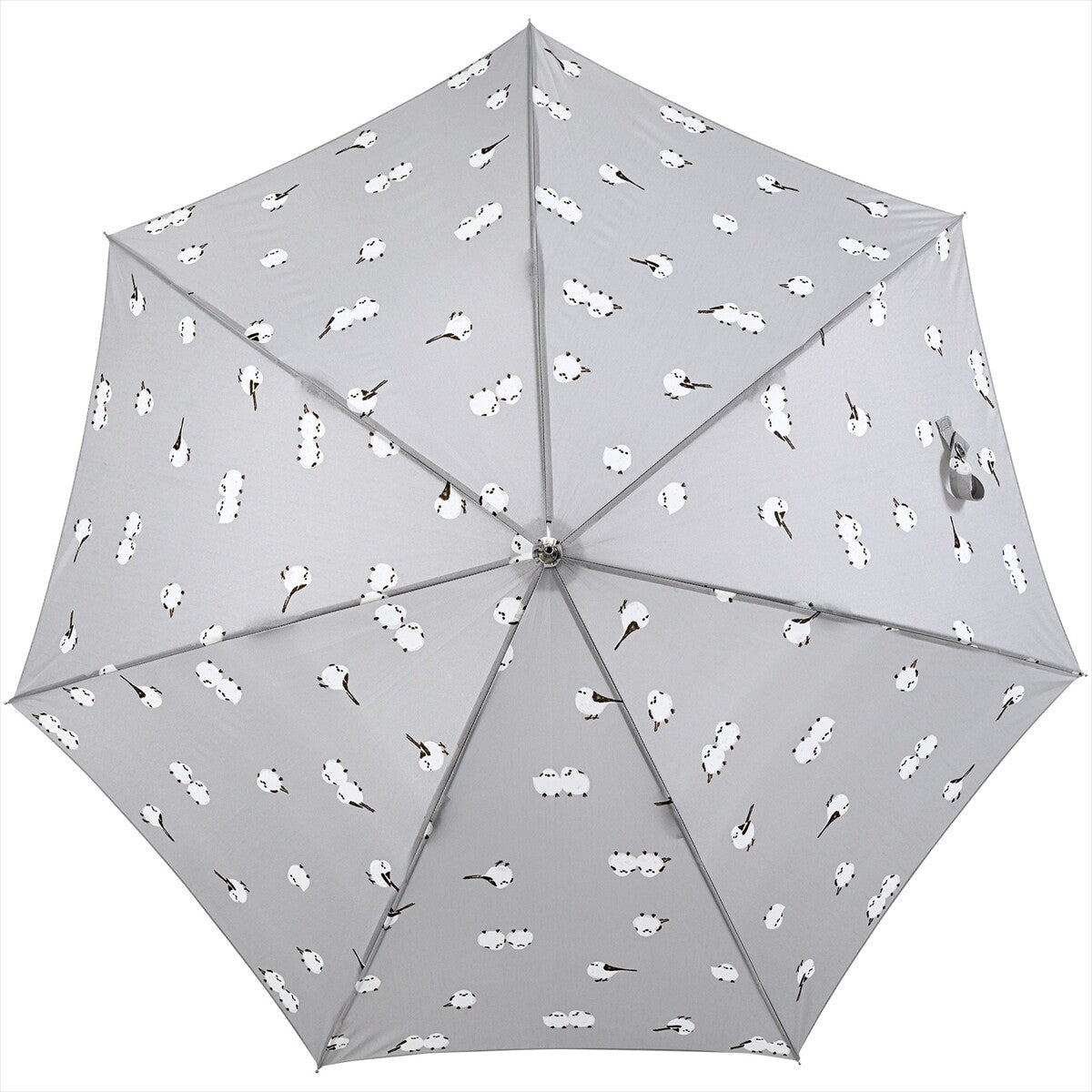 シマエナガ柄の長傘　雨傘　スマートジャンプ