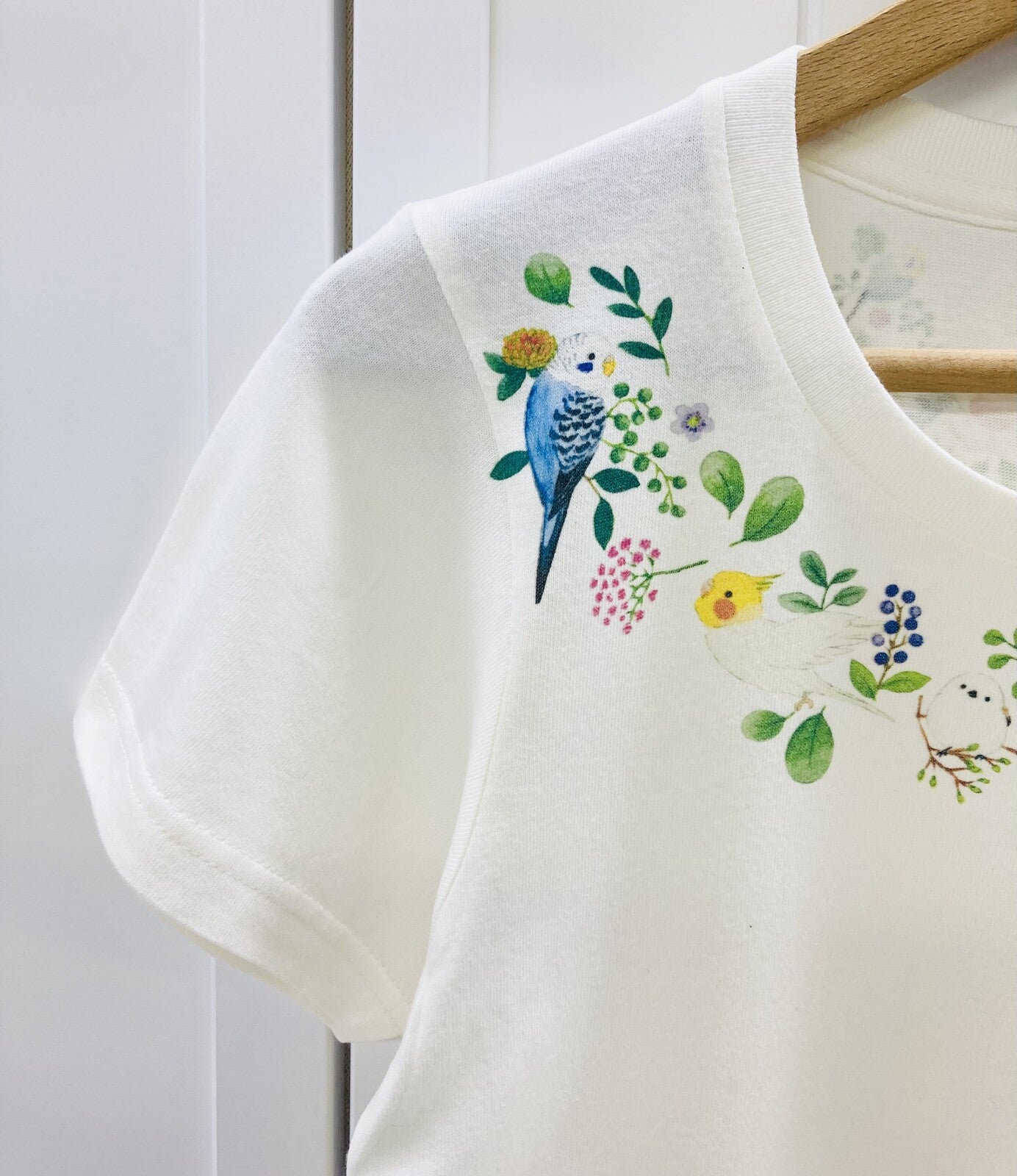 レディースTシャツ 小鳥のリース 受注製作 送料無料 クーポン利用不可
