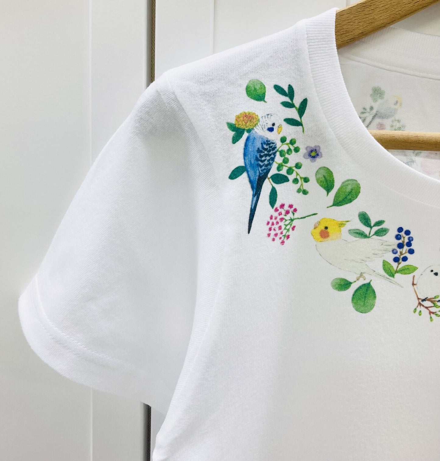 レディースTシャツ 小鳥のリース 受注製作 送料無料 クーポン利用不可