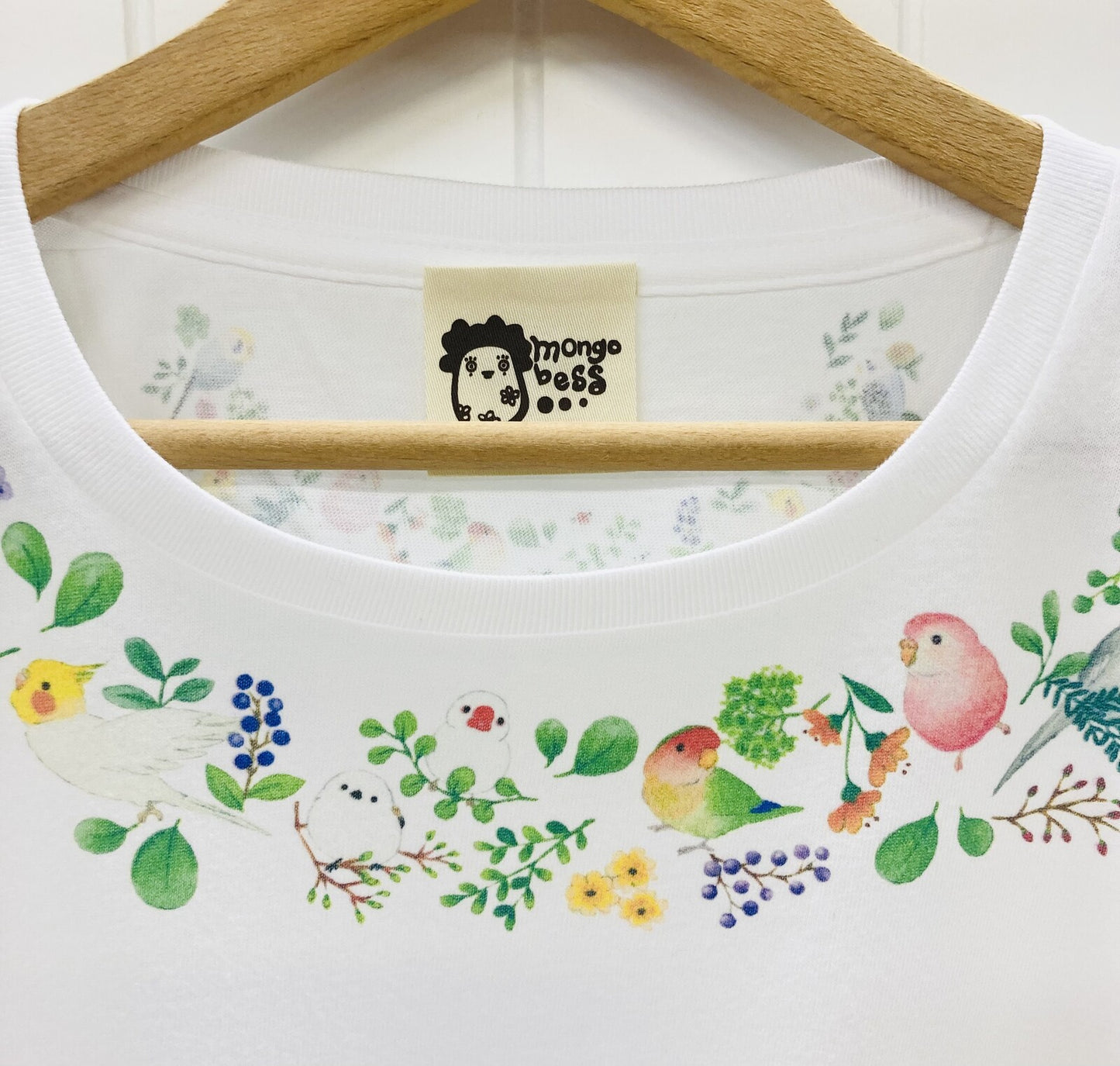 レディースTシャツ 小鳥のリース 受注製作 送料無料 クーポン利用不可
