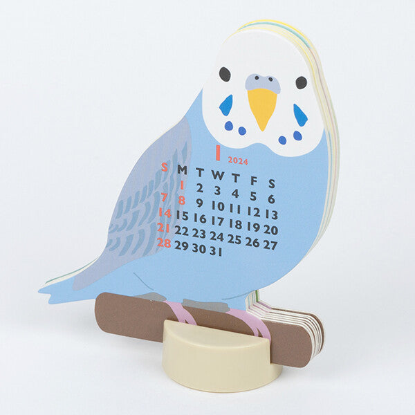 2024 ダイカットカレンダー ミニ インコ スタンドタイプ