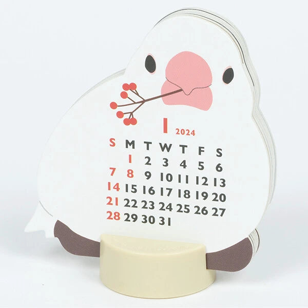 2024 ダイカットカレンダー ミニ 文鳥 スタンドタイプ