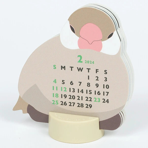2024 ダイカットカレンダー ミニ 文鳥 スタンドタイプ