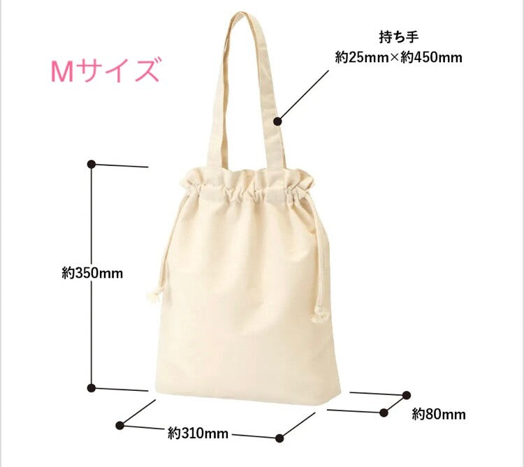 巾着トートバッグ エコバッグ 文鳥文具店 5オンス