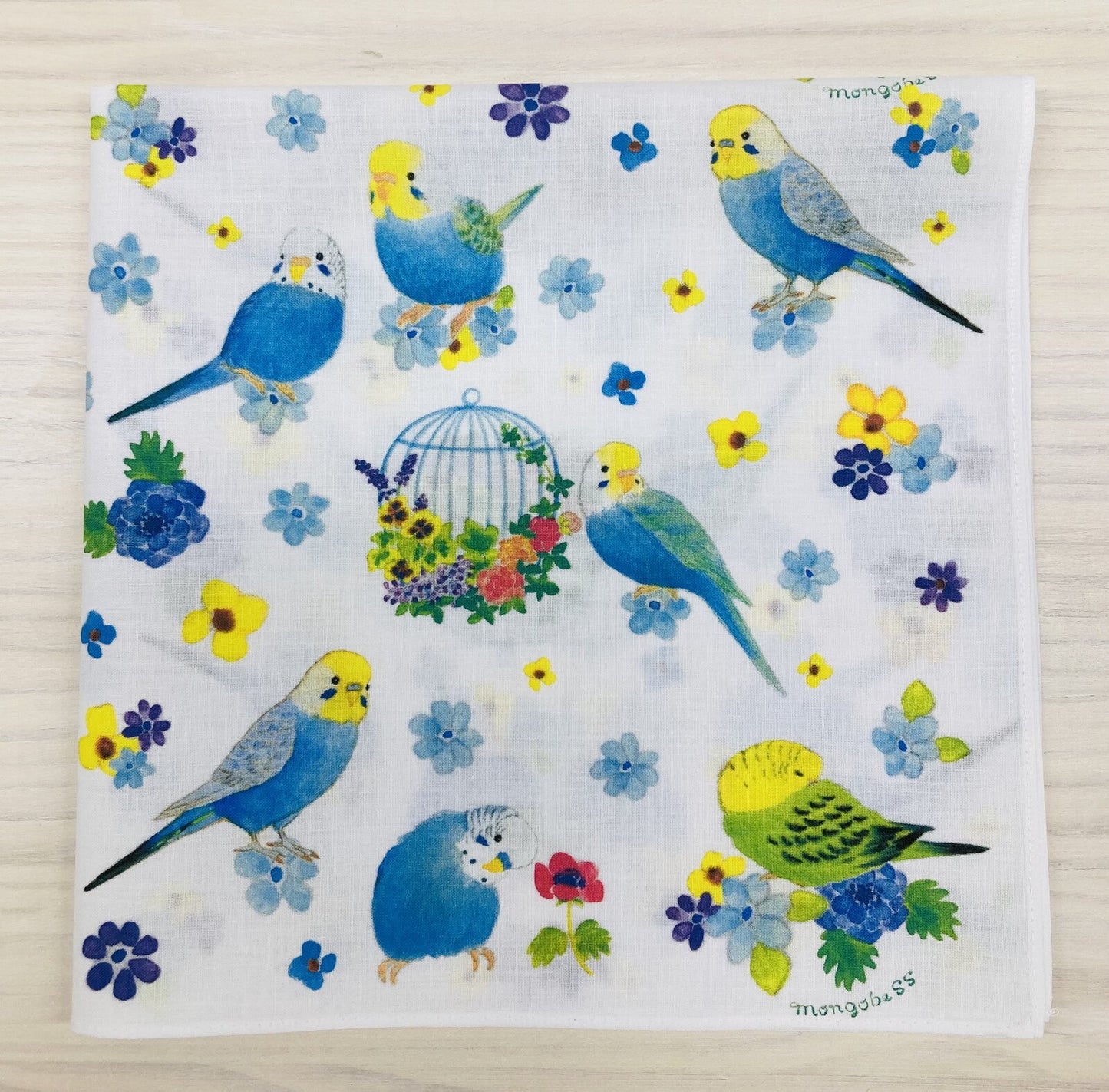 大判ハンカチ ランチクロス セキセイパラダイス 40x40cm