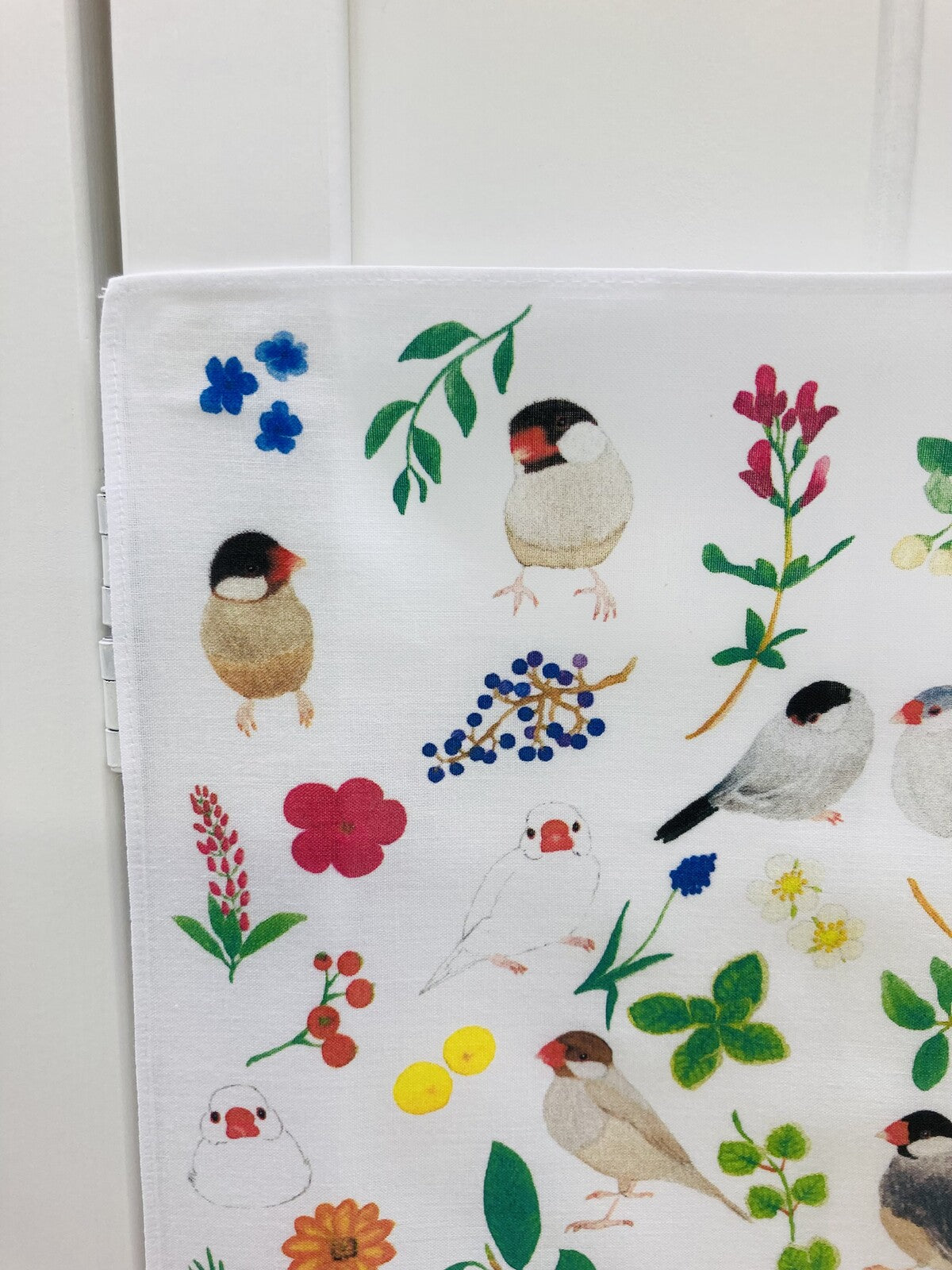 大判ハンカチ ランチクロス ボタニカル文鳥 40x40cm