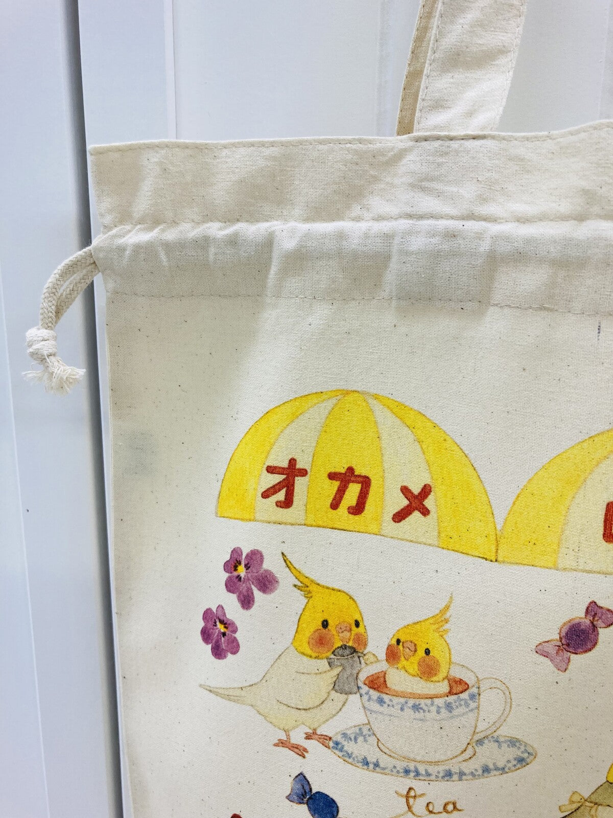 巾着トートバッグ エコバッグ オカメ喫茶 5オンス オカメインコ