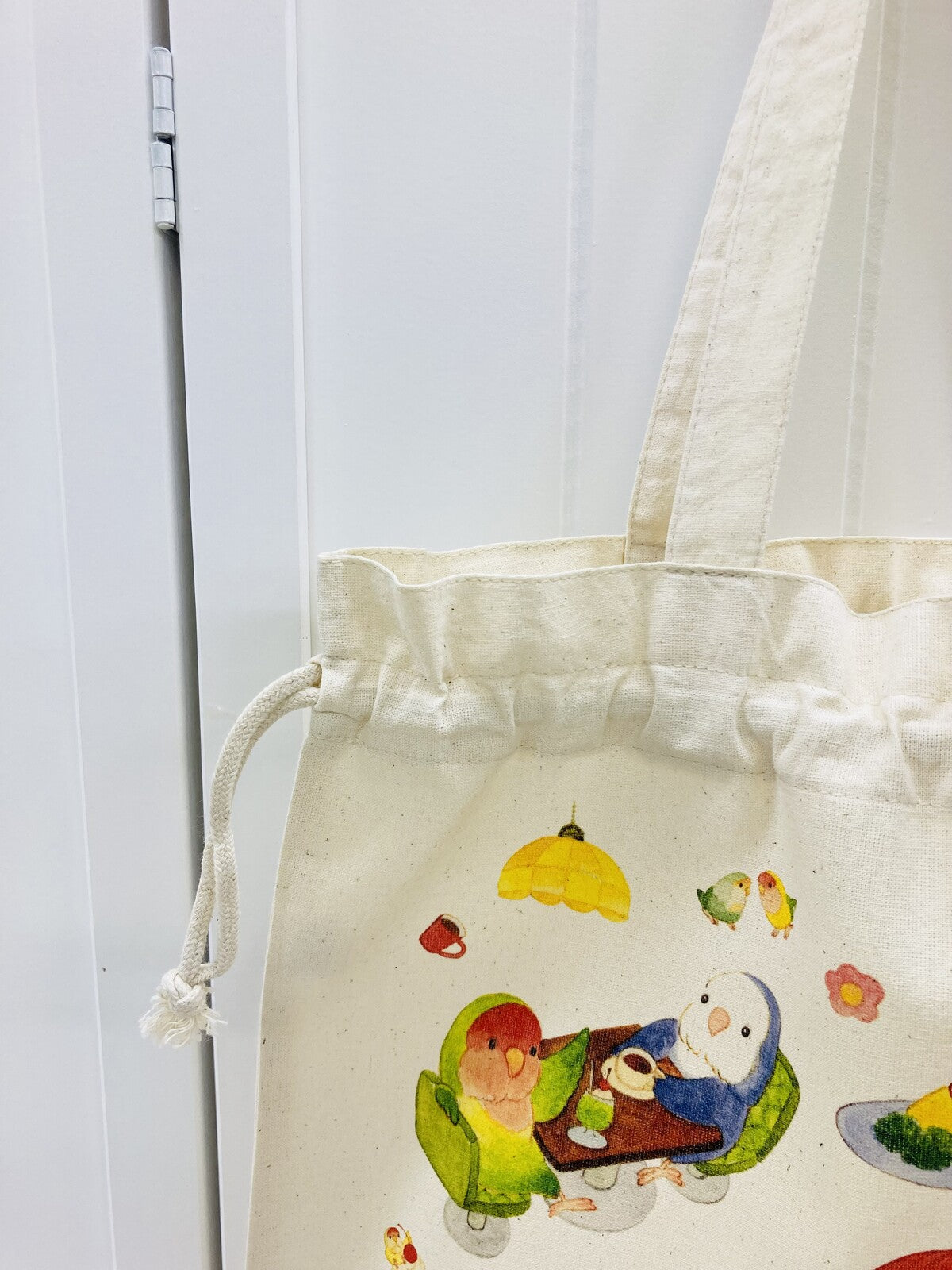巾着トートバッグ エコバッグ コザクラカフェ 5オンス コザクラインコ