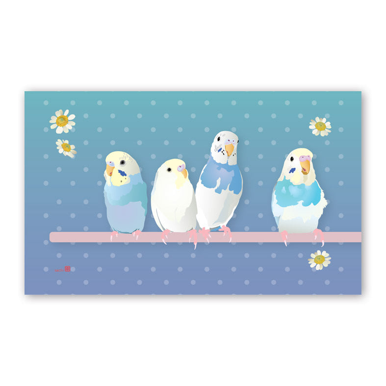 名刺サイズメモカード とりアート ゆめいろ セキセイインコ