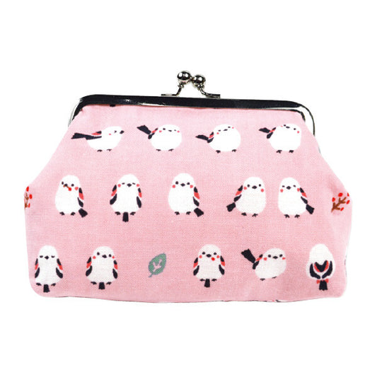 4寸がま口 ちゃんこいシマエナガ ピンク