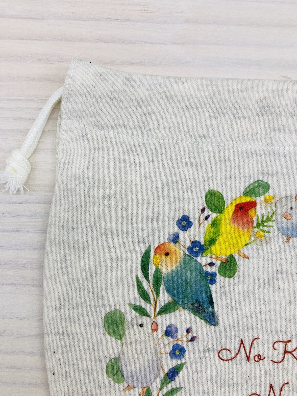 巾着 コザクラインコだけのリース Mサイズ