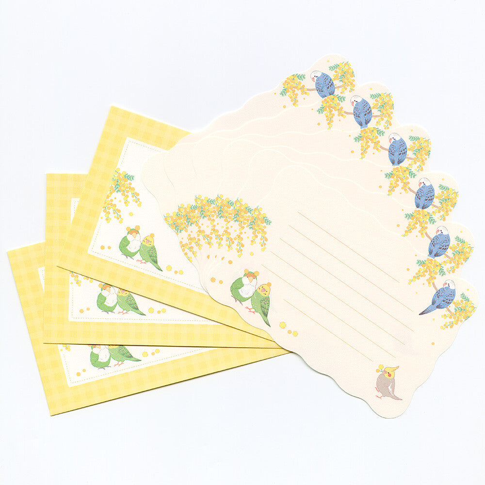 ミニレター さえずり ミモザとインコ - Sweet Birdie Boutique