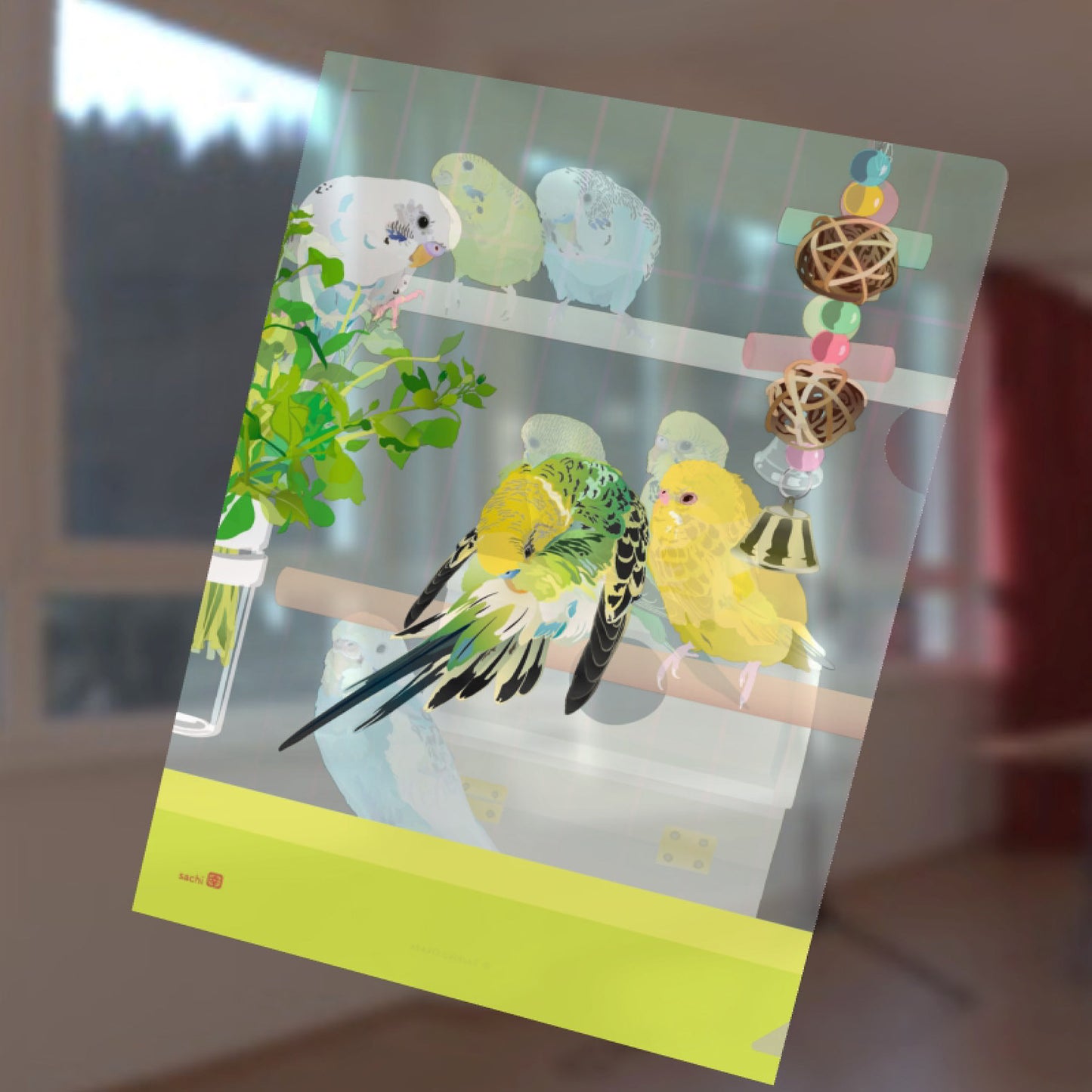 A5 クリアファイル とりアート セキセイハウス セキセイインコ