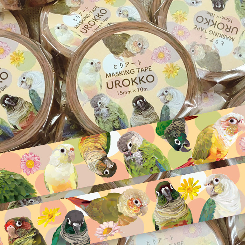 (予約販売)マスキングテープ とりアート UROKKO ウロコインコ