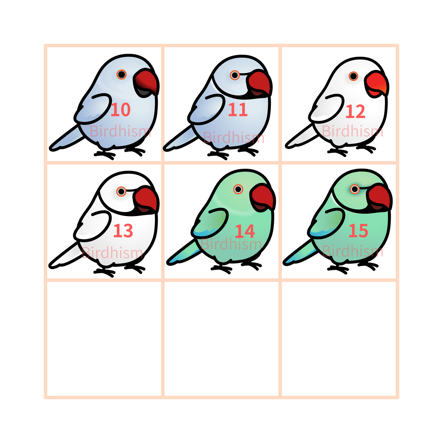 Chubby Bird 木製チャーム ワカケホンセイインコ 15種 受注製作 クーポン利用不可
