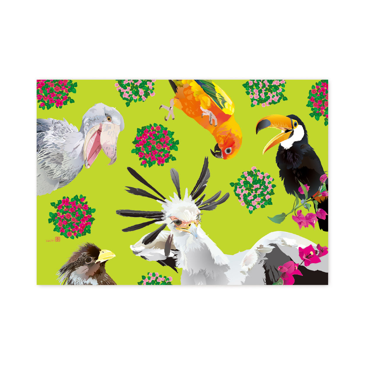 メモ帳 とりアート 花鳥園