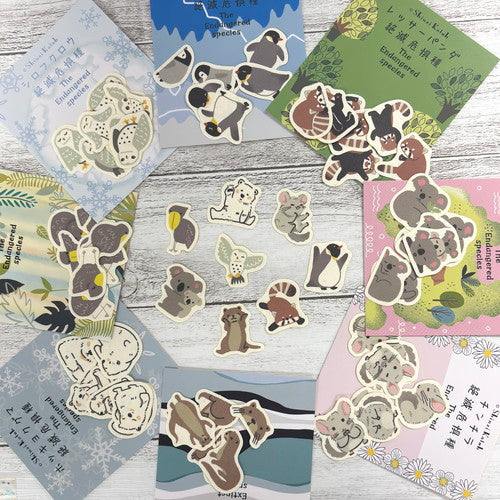 バナナペーパーフレークシール・絶滅危惧種 シロフクロウ