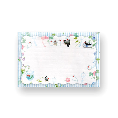 ダイカットミニカードセット 文鳥さんの夏