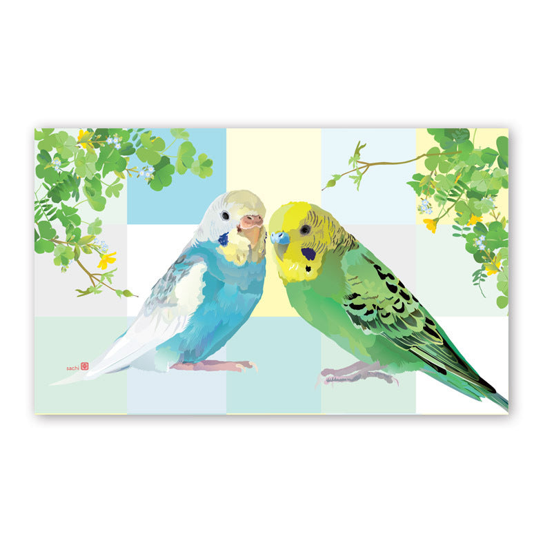名刺サイズメモカード とりアート セキセイ セキセイインコ