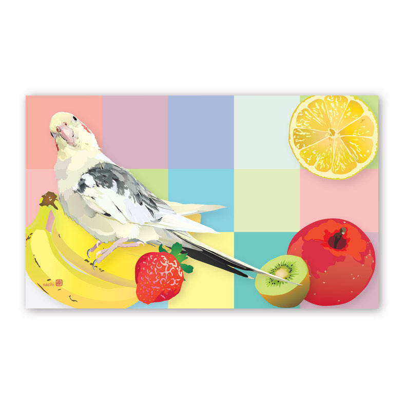 名刺サイズメモカード とりアート LOOKUP オカメインコ