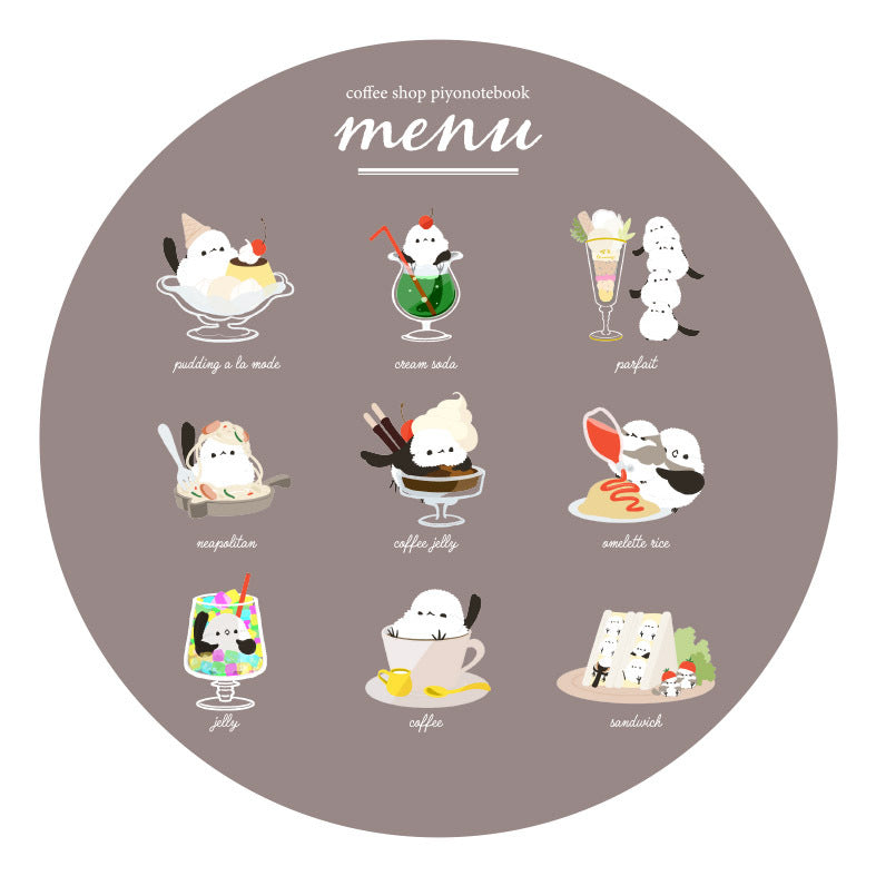 受注製作 アクリルコースター ぴよ手帖 レトロ喫茶シマエナガ クーポン利用不可