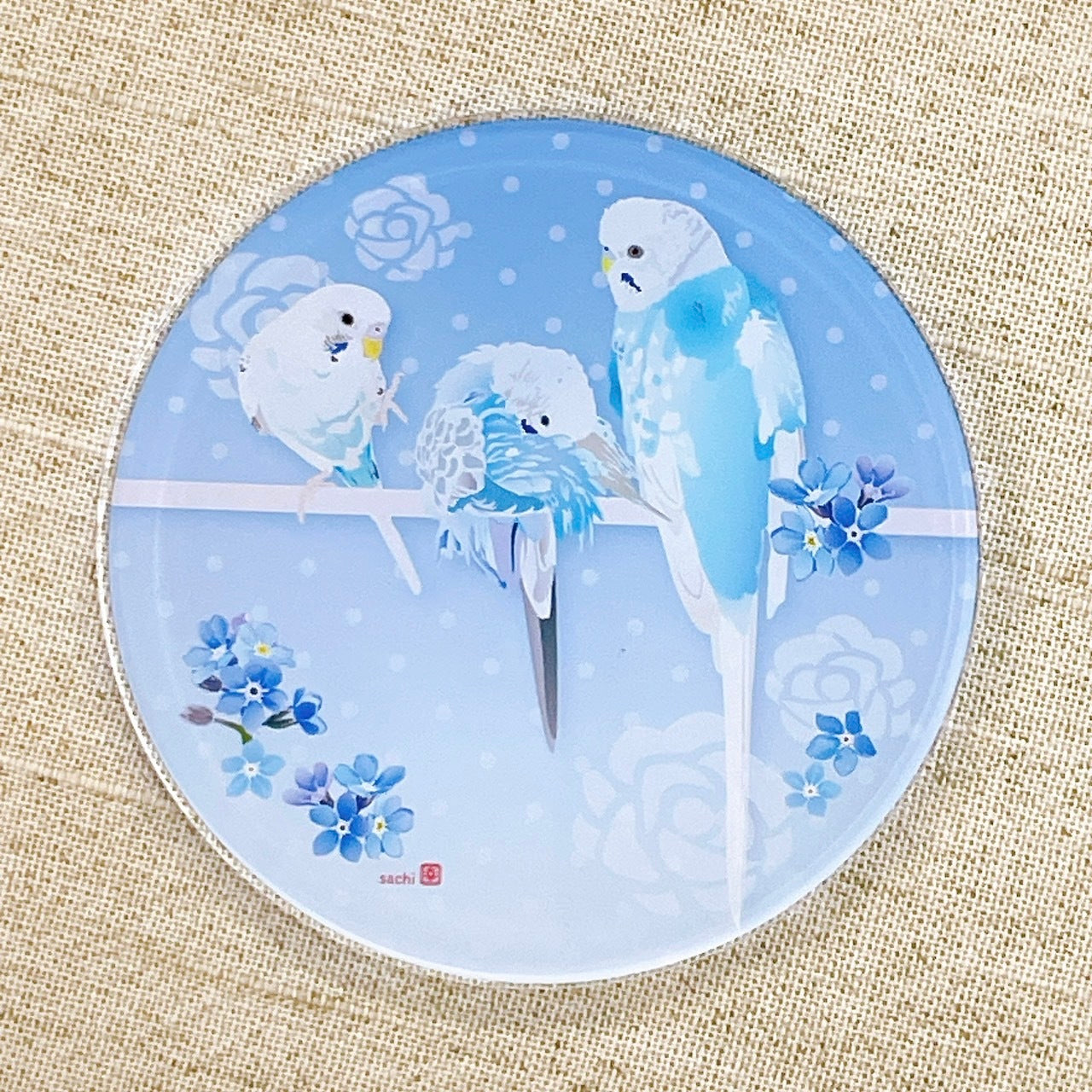 アクリルコースター とりアート ゆめいろいんこ2 セキセイインコ
