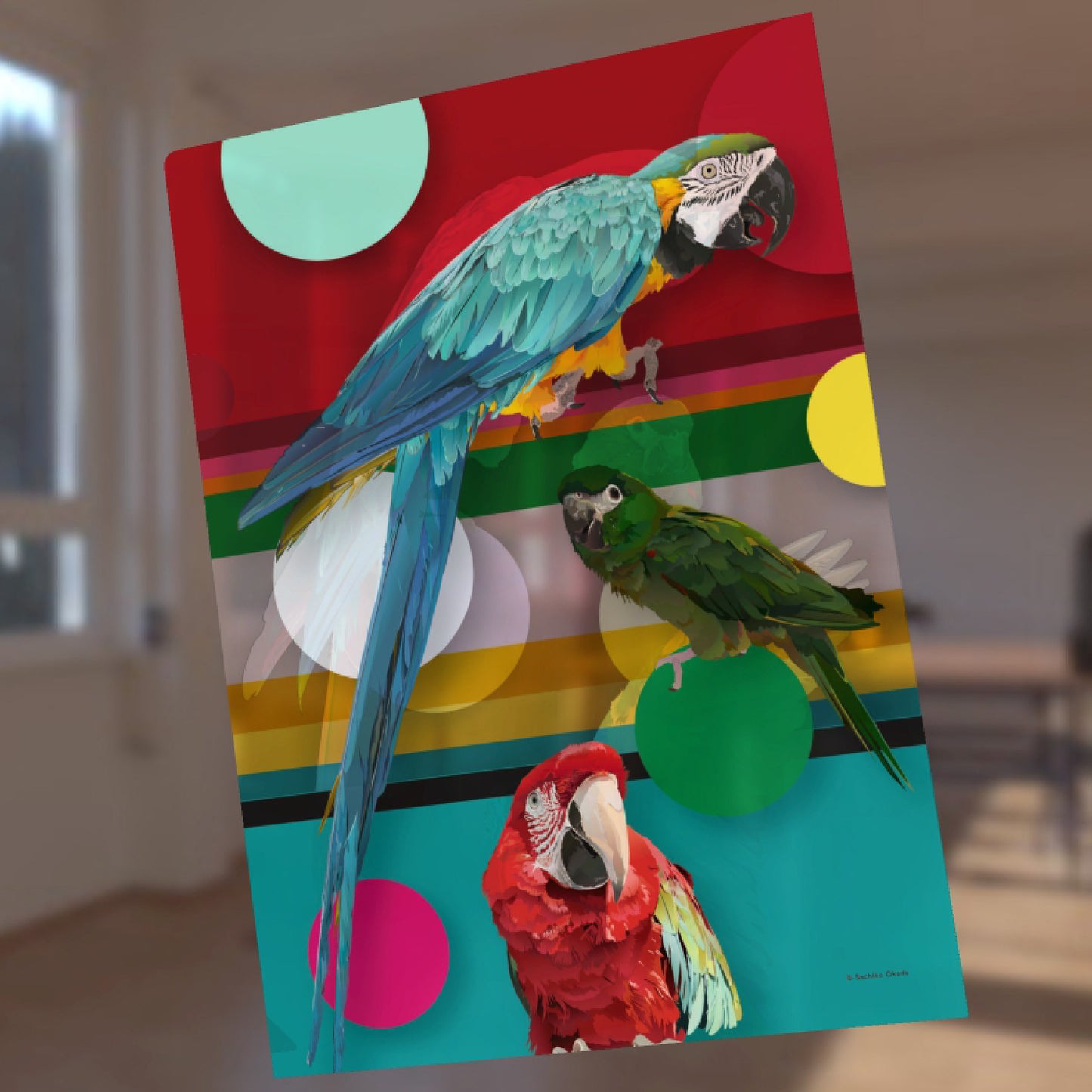 A4 クリアファイル とりアート コンゴウズ コンゴウインコ