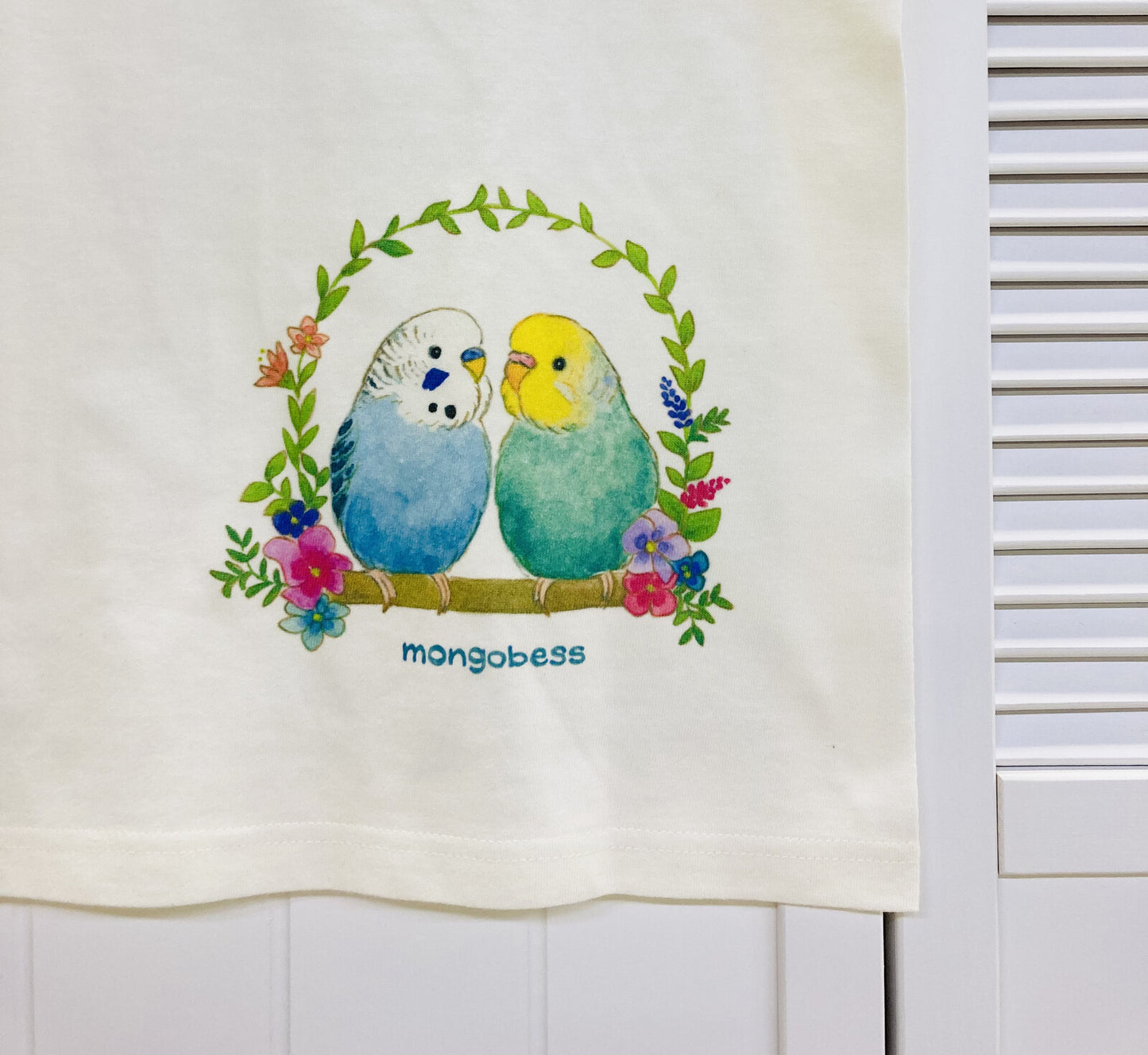 レディースTシャツ 鳥かごことりシリーズ セキセイインコ 受注製作 送料無料 クーポン利用不可