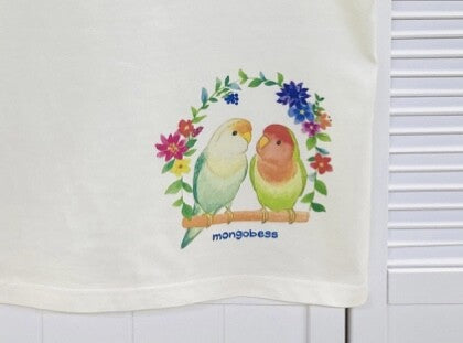 レディースTシャツ 鳥かごことりシリーズ コザクラインコ 受注製作 送料無料 クーポン利用不可