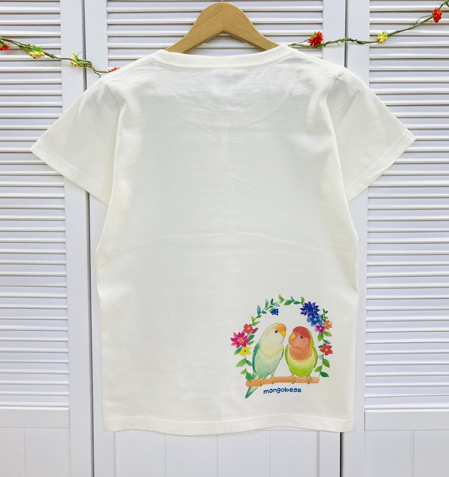 レディースTシャツ 鳥かごことりシリーズ コザクラインコ 受注製作 送料無料 クーポン利用不可