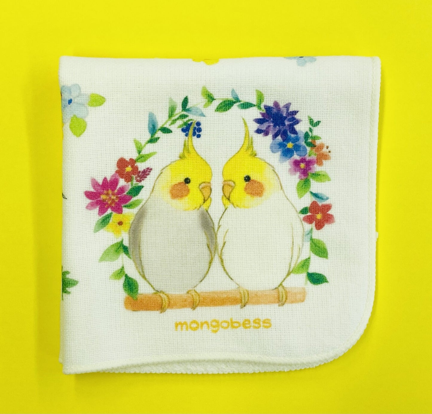 ハンカチ オカメインコ 鳥かごことりシリーズ