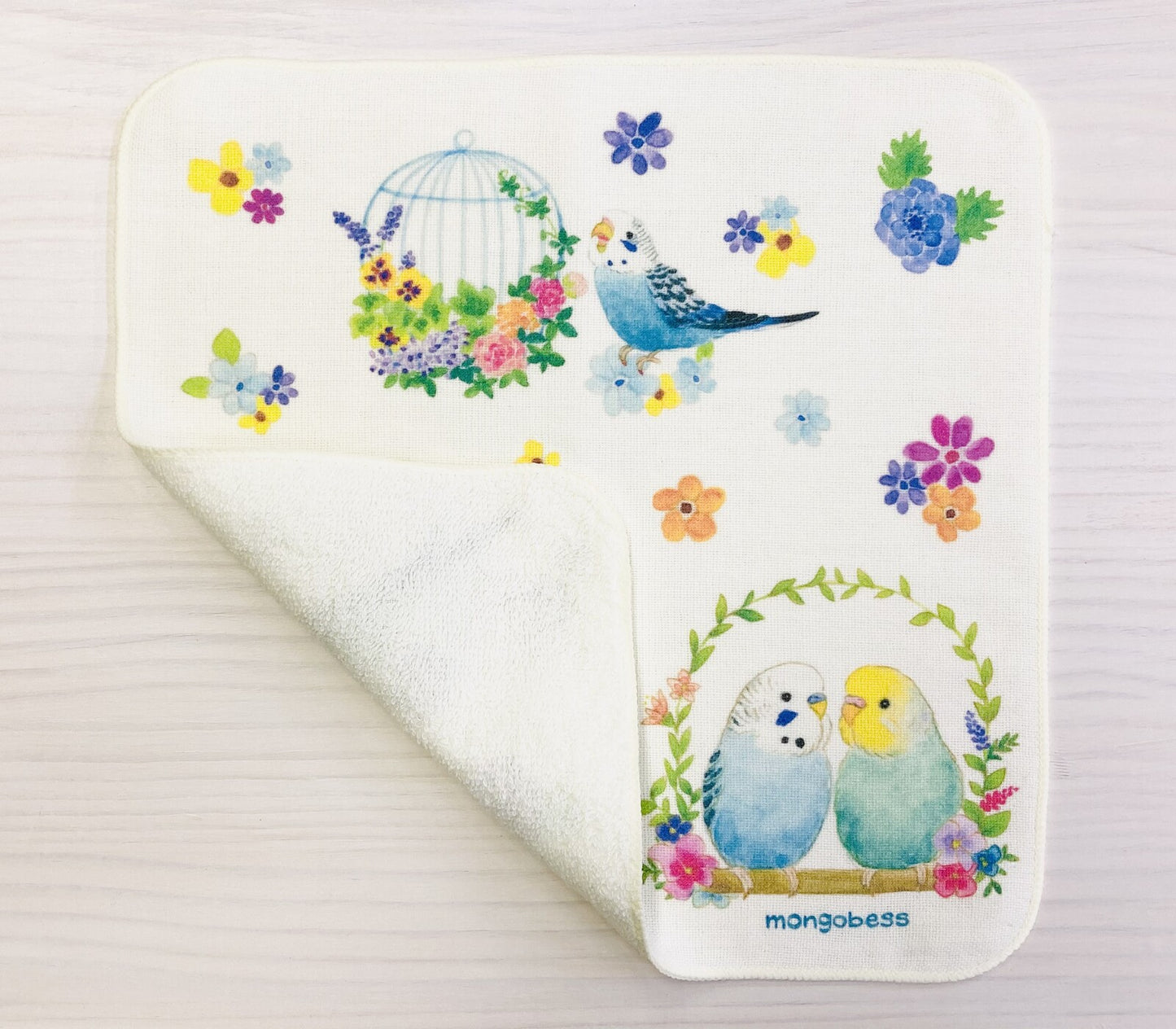 ハンカチ オカメインコ 鳥かごことりシリーズ
