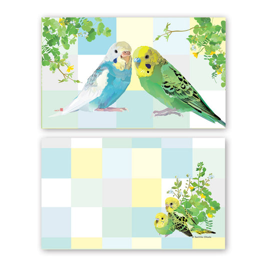 名刺サイズメモカード とりアート セキセイ セキセイインコ