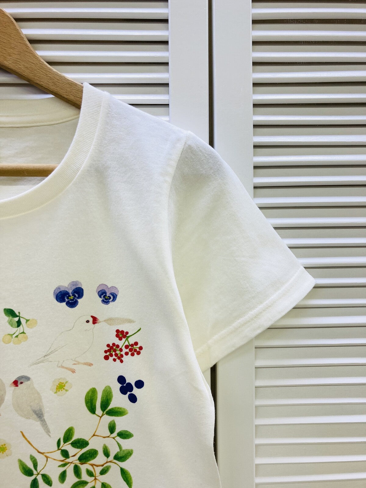 レディースTシャツ ボタニカルシリーズ 文鳥 受注製作 送料無料 クーポン利用不可