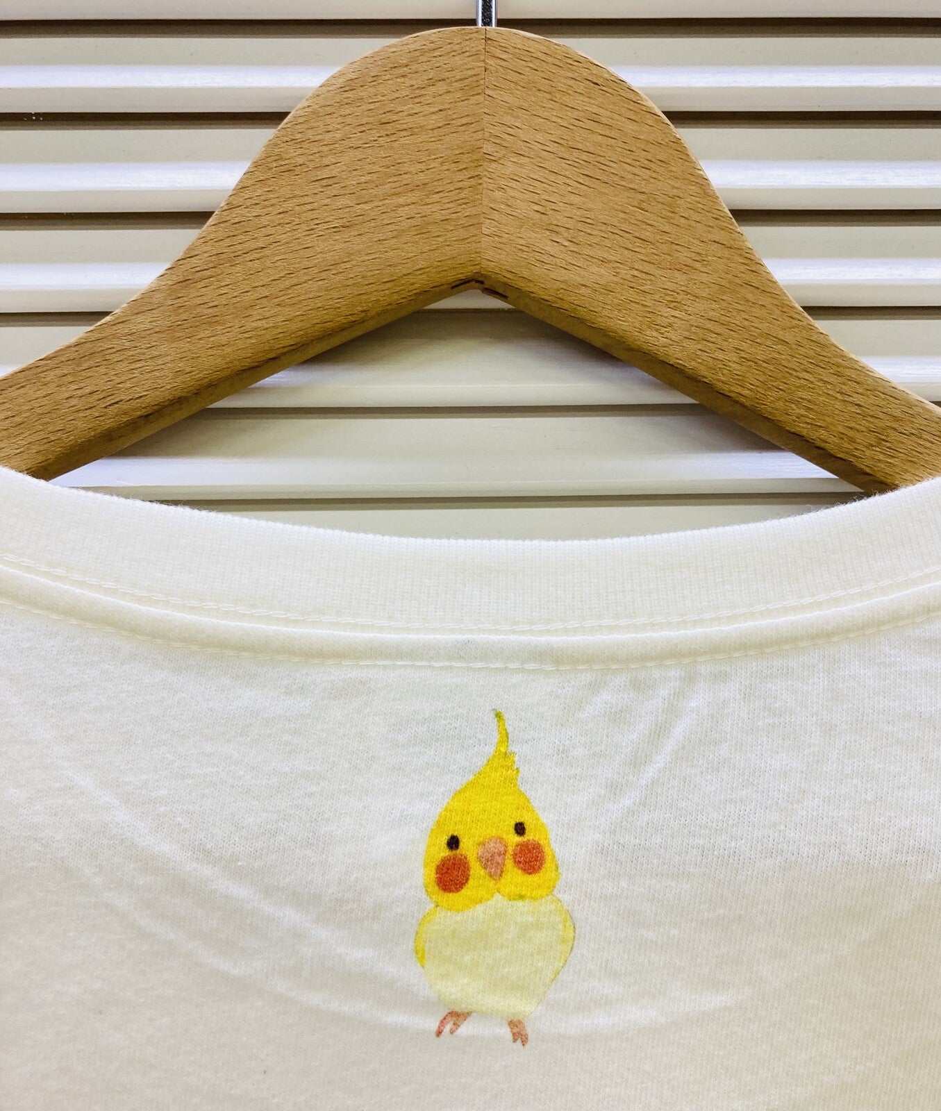 レディースTシャツ ボタニカルシリーズ 青花とオカメインコ 受注製作 送料無料 クーポン利用不可