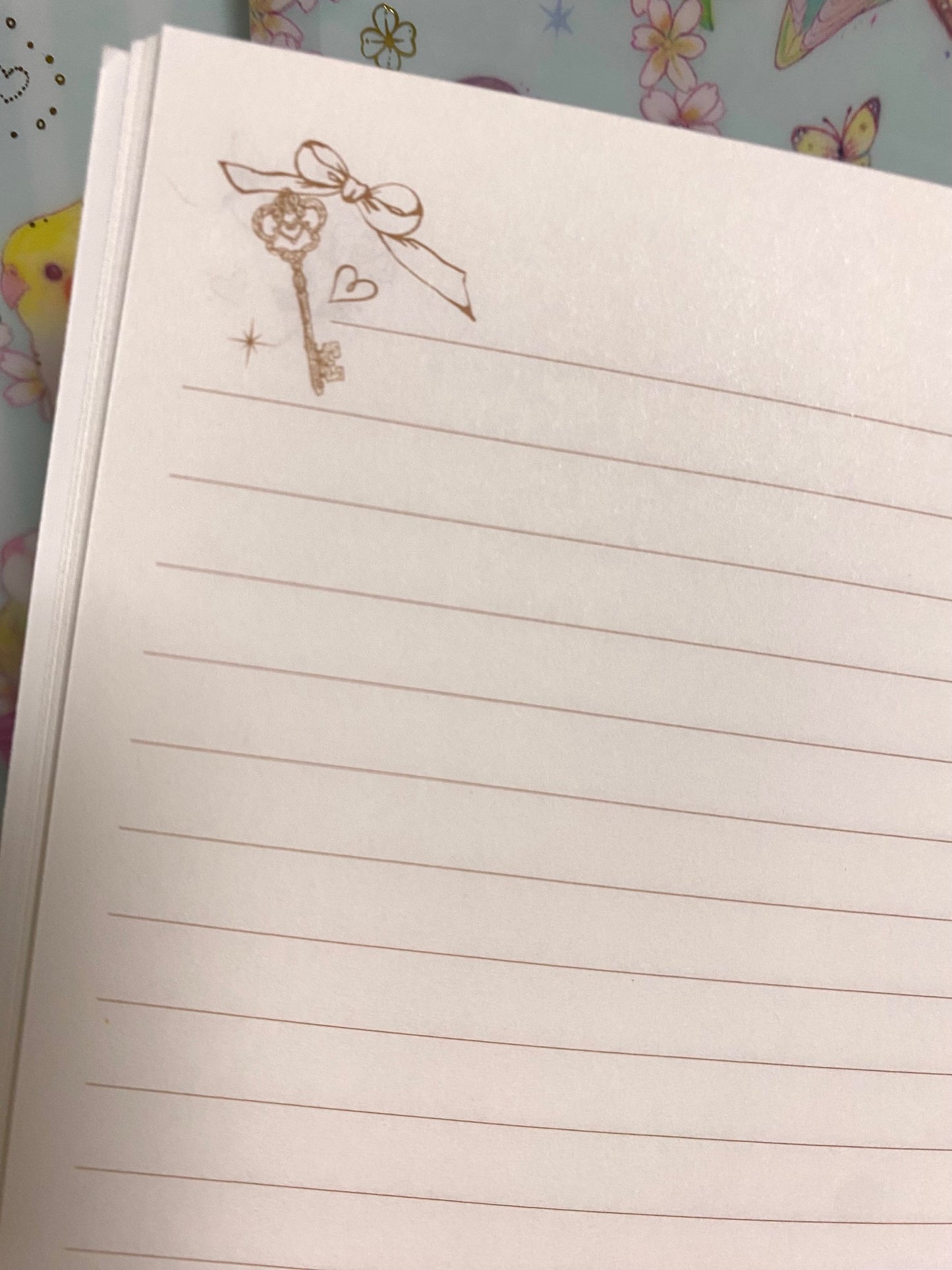 A5ノート フラワリー インコ たけいみき 金箔加工(表紙部分)