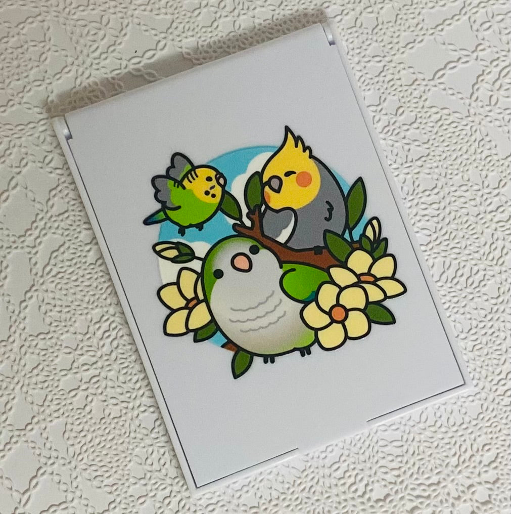 Chubby Bird コンパクトミラー 仲良しインコ セキセイインコ オカメインコ オキナインコ クーポン利用不可