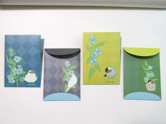 ぽち袋 ブルースター × 文鳥